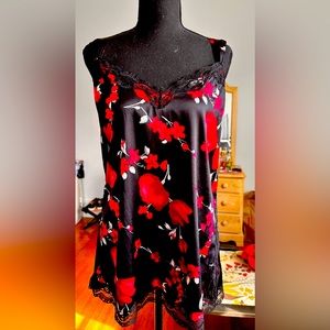 White House Black Market Floral Silk Blend Camisole Top XL